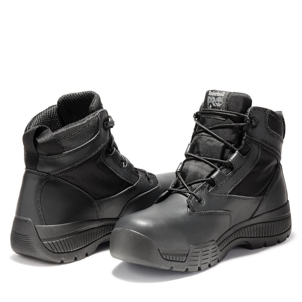 Timberland Pro Μποτακια Ανδρικα Μαυρα - Valor™ Duty 6\" Soft Toe - Greece 0125479-IV